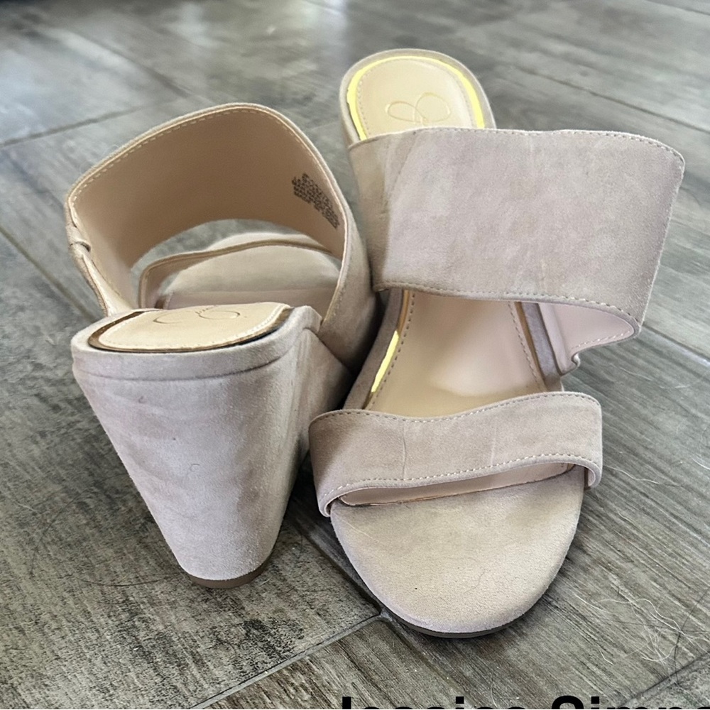 Jessica Simpson Beige Wedge Sandals
